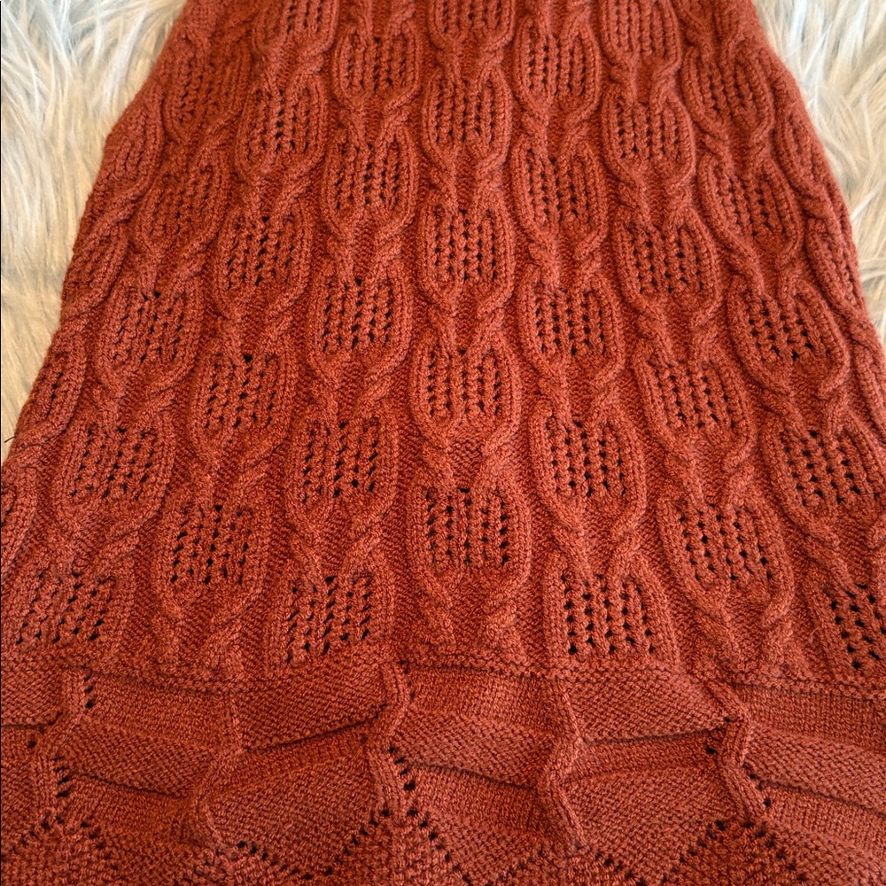 Windsor Terracotta Knit Crochet Halter Tank sz S - Picture 3 of 7